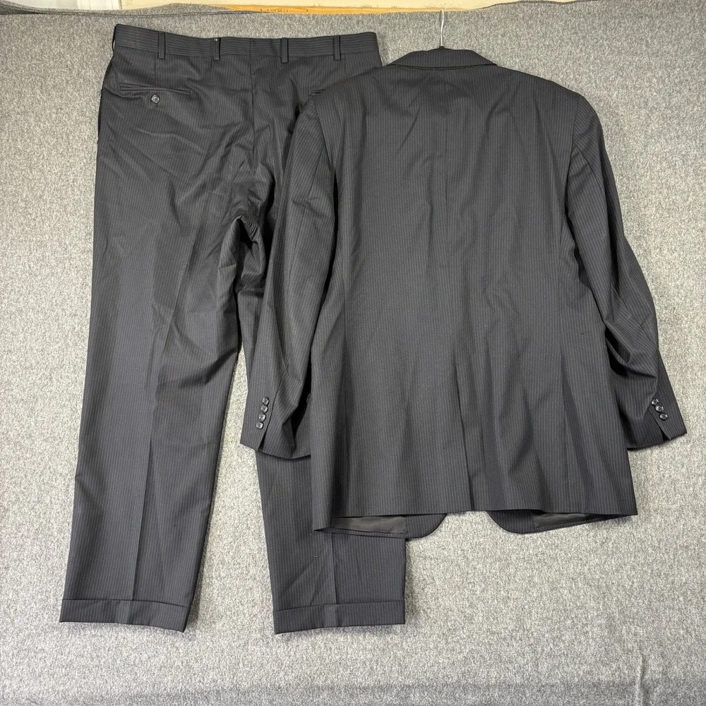 Jos. A. Bank Mens Pinstripe 100% Wool 2 Piece Suit 44L 39X30